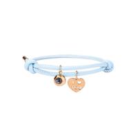 Ouran I Love You 100 Languages Leather Bracelet Adjustable String Bracelets Love Heart Pendant Charms Bracelet Gifts for Women and Men (Blue & Rose Gold)