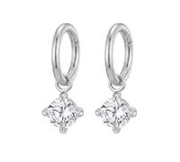 Ourania 2PCS 16G Zircon Dangle Huggie Hoop Rook Piercing Ring Surgical Steel Clicker Helix Rook Earring Tragus Cartilage Piercing Hoop Jewelry for Women Men, 1.2*6mm, Stainless Steel, no gemstone