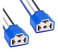 Ourbest H4 Wiring Harness Plug 9003 Wire Connector Female Pigtail Heavy Duty Ceramic Socket 14AWG HB2 Adapter Tool for H4 Led Headlight Car Truck Boat Marine Fog Light Retrofit (2Pcs)