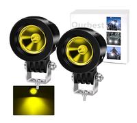 Ourbest Motorcycle Driving Lights,10W 2inch SPOT LED Fog Lights for Har-Ley Ya-ma-ha Motorbike Accent Off Road Lighting(Yellow)