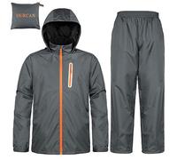Ourcan Rain Suits for Man Women Waterproof Lightweight Rain Gear Rain Coats Breathable Jacket Pants for Golf, Fishing,Hiking, Gray R10, M