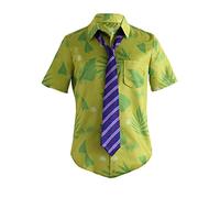 OURCOSPLAY Green Printed T-Shirt and Purple Tie Nick Wilde Cosplay Costume, Black, XL