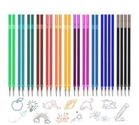 Ourdort Pack of 28 Erasable Refills, Compatible with Legami, Tip 0.7 mm, Height 13 cm, Colourful Gel Pen Refill, Erasable, Easy to Erase, Erasable Refills for Erasable Pens