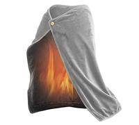 OURECO Electric Heated Throw Blanket, USB Heated Shawl, Cordless Heated Blanket Rechargeable, Flannel Blanket Washable with 3 Heating Settings for Car Home Office, Gray, 39.4 x 27.6 inch/ 100 x 70 cm