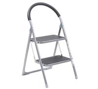 OurHouse 2 Wide Tread Steel Step Ladder, Indoor Use with Non-Slip Feet, Foldaway 2 Step Ladder, 150kg Max Weight, Strong and Sturdy, Folding Ladder for Household Use, 91cm Height Lightweight