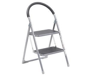 OurHouse 2 Wide Tread Steel Step Ladder, Indoor Use with Non-Slip Feet, Foldaway 2 Step Ladder, 150kg Max Weight, Strong and Sturdy, Folding Ladder for Household Use, 91cm Height Lightweight