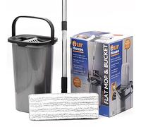 Our House Hands Free Flat Mop with 2 Refills and Bucket, Grey, 1