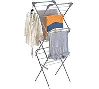 OurHouse SR20006B Slimline 3-Tier Clothes Airer, Steel Frame, Indoor Use, 12M, 15KG, Grey