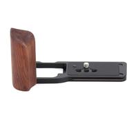 OURHZTB Metal Hand Grip L-Shape Bracket Holder for Nikon ZR Camera Ergonomic Wooden Handgrip Handle Grip with Arca Type Quick Release Plate, 1/4" Screw Holes & Anti-Slip Pads (Walnut Black)