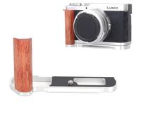OURHZTB Metal L Bracket Handle Hand Grip for Panasonic Lumix L10 DC-L10 Camera Handgrip Wooden Grip with Arca Type Quick Release Plate Tripod Mount & Battery Compartment Opening (Silver)