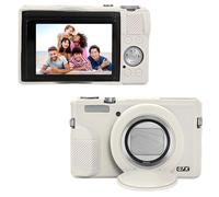 OURHZTB Silicone Case Compatible with Canon Powershot G7X Mark III Digital Camera, Soft Protective Cover with Lens Cover, Anti-Scratch Housing Shell Sleeve Camera Case with Wrist Strap (Beige)