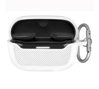 OURHZTB Silicone Case Protective Cover Compatible with JBL Endurance Race 2 Earbuds, Soft Silicone Cover Skin Shell, Shockproof Anti-Fall Headset Case Bag Sleeve with Carabiner (White)