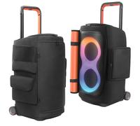 OURHZTB Speaker Case Compatible with JBL PartyBox 520 Portable Speaker, Outdoor Travel Soft Dust Cover Storage Bag with Zipper Window Pockets for Charger, Microphones, Headphones and Accessories