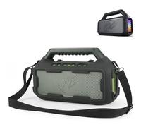 OURHZTB Speaker Case Silicone Cover for Soundcore Boom 2 Portable Outdoor Speaker, Travel Carrying Protective Case Skin Sleeve Soft Cover with Adjustable Shoulder Strap Accessories