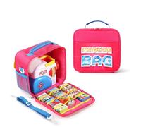 OURHZTB Travel Case Storage Bag Compatible for Little Tikes Story Dream Machine Books Starter Set, Kids Toys Protective Container for Story Collection Travel Handle Bag Accessories (Pink)