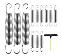 OurLeeme 12pcs Heavy Duty Trampoline Replacement Springs & Hooks (135mm) - Galvanised Steel, Rust-Proof for 8ft/10ft/12ft/14ft/15ft/16ft Trampolines - Durable Fitness Accessories