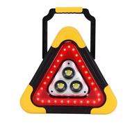 OurLeeme LED Car Warning Light, 4 Modes 38W Waterproof Warning Triangles Emergency Lamp Solar and USB Charging LED 2000mah Emergency Light for Car Repairing, Roadside Assistance, Job Site Lighting