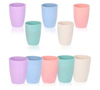 OurLeeme Reusable Plastic Cups 10 Pack Unbreakable Drinking Cups for Picnic Travel Picnics Party, Dishwasher and Microwave Safe 5 Colors Camping Cup for Coffee Tea Milk