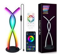 OurLeeme RGB Table Lamp Dimmable Night Light with Bluetooth Speaker Dynamic Lighting Bedside Desk Nightstand Light Smart App and Remote Control Atmosphere Lamp for Bedroom Game Room Creative Deco