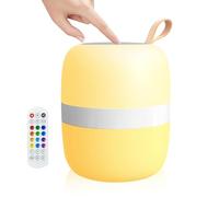 OurLeeme Touch Bedside Lamps, Dimmable Night Light Rechargeable Baby Table Lamp 3 Brightness Adjustments with RGB Changing, LED Portable Timer Light Cordless for Living Bedroom Nursery Room Camping