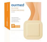 Ourmed Silicone Foam Dressigns 4" x 4" Delicate Self Adhesive Edge Sterile Advanced Absorbent Bandage Bed Wound Care Pressure Ulcer Foot Diabetic
