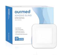Ourmed Sterile Wound Plasters 15x15 cm, Self-Adhesive, Strong Adhesion, Protects Cuts and Scratches, Painless Removal, Individually Wrapped, Pack of 25