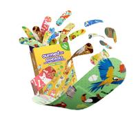Ourmed Vari Kids 100 Count Flexible Fabric Plasters - 10 Colorful Finger Plasters with 2 Theme Designs, Latex-Free Assorted Sizes for Children’s Minor Wounds & Daily First Aid Use