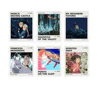 Ouroboros Art & Design - Studio Ghibli Anime Posters - Hayao Miyazaki - Wall Decoration - Pack of 6-300 GSM Paper - 8x10 inch (Unframed)
