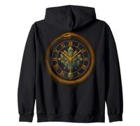 Ouroboros Clock Crystal Time Symbol Mystic Design Zip Hoodie