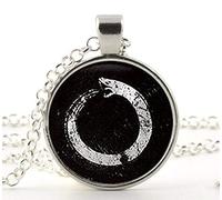 Ouroboros Necklace Black Snake Jewelry Pendant Women Men Gift