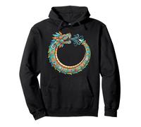 Ouroboros Quetzalcoatl Feathered Serpent Aztec Mayan Art Pullover Hoodie