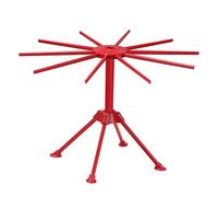 Ourokhome Collapsible Pasta Drying Rack, Plastic Foldable Homemade Fresh Spaghetti Stand Dryer Noodle Hanger for Kitchen with 10 Arms, Stable, Easy Storage, Quickly Set Up (Red)