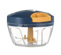 Ourokhome Manual Food Processor Vegetable Chopper, Portable Hand Pull String Garlic Mincer Onion Cutter for Veggies, Ginger, Fruits, Nuts, Herbs, etc., 500ml, Deep Blue