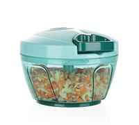 Ourokhome Manual Food Processor Vegetable Chopper, Portable Hand Pull String Garlic Mincer Onion Cutter for Veggies, Ginger, Fruits, Nuts, Herbs, etc., 2 Cup, Blue