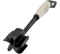 Ourokhome Meat Chopper and Potato Masher, Heat Resistant Nylon Ground Beef Smasher for Hamburger, 5 Curved Blades Nonstick Safe Mixer & Stirrer, Practical Kitchen Gadgets, Almond