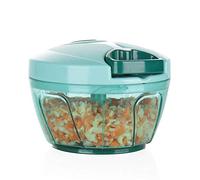 Ourokhome Portable Pull Onion Chopper- Manual Slicer for Vegetables, Fruits, Garlic (Blue)