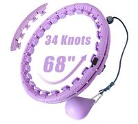 OurStarry 32 Knots Weighted Hula Circle Fit Workout Hoop Plus Size, Infinity Hoola Fitness Massage Hoops Extra Large, Smart Waist Exercise Ring for Adults Weight Loss (32Links Purple)