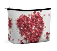 OURTEV Makeup Bags for Women Portable Cosmetic Bag Petals Form Heart Shape Travel Make Up Bag Wash Bag for Women, style, One Size