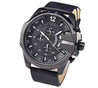 Ourui Wrist Watches,Large Dial Men's Watch Leather Strap Chameleon Quartz Watch, W