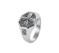 Ouruiba Men's Ring Celtic Cross Nordic Knot Eternally Knot Stainless Steel Viking Celtic Jewellery, Stainless Steel