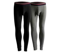 Ouruikia Men's Thermal Underwear Pants Thermal Bottoms Long Johns Bottoms Cotton Thermal Bottoms Black/Dark Grey XL