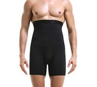 Ouruikia Men's Tummy Control Shapewear High Waist Body Shaper Slimming Underwear Shorts Belly Girdle Boxer Briefs with Fly Black 4XL