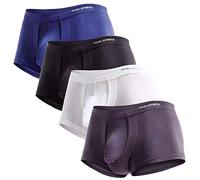 Ouruikia Men's Underwear Modal Boxer Briefs Lightweight Turnks Tagless Underpants with Separate Pouch 4 Colors XL