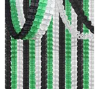 OURUOLA Black Green-Silver Party-Decorations Streamers Garland - 12pcs Graduation 2024 4-Leaf Clover Paper Streamer, Soccer Party Supplies Wedding Men Boys Birthday Baby Bridal Shower Banners Decor
