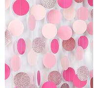 OURUOLA Hot-Pink Rose-Gold Party Decorations Garland - 52ft Wedding Bridal Shower Hanging Decoration Streamers Banner,Baby Girl Birthday Bachelorette Engagement Mohters Valentines Day Brunch Decor