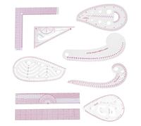 OuryTech Curve Ruler, 9 Piece Sewing Ruler and Patchwork Ruler, Clear Metric Sewing Ruler Set with French Curve for Sewing, Quilting & Design