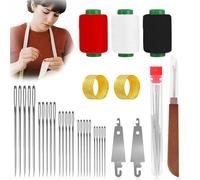 OuryTech Sewing Needle Set, 34 Piece Steel Needles & Sewing Needles, Big Eye Steel Sewing Needles Kit for Hand Sewing, DIY Quilting & Leatherwork