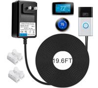 Ousaly 24V Doorbell Transformer, 110V-240V AC to DC 24V Adapter, Compatible with Ring Doorbell, Thermostat, LED Strip Light, 1.0A, Overheat Protection, 19.6FT Cord