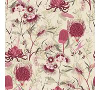 OUSCACH Peel and Stick Wallpaper Gray and Red Floral and Leaves Wallpaper Vinyl Removable Self Adhesive Wallpaper for Bedroom,Farmhouse,Kitchen Accent Wall Decorations 17.7 "x 118"