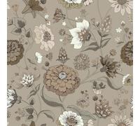 OUSCACH Peel and Stick Wallpaper Grey Floral and Leaves Wallpaper Vinyl Removable Self Adhesive Wallpaper for Bedroom,Farmhouse,Kitchen Accent Wall Decorations 17.7 "x 118"